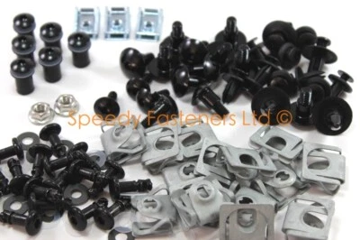 Alluminio Nero carenatura kit bulloni dzus per Yamaha R1 2015 + Completo Clip - Image 1 of 4