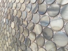 Mother of Pearl Penny Round Mosaic Tiles Deep Sea Backsplash 1 Sq Foot