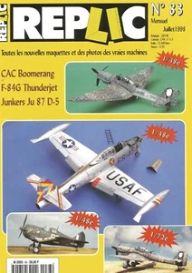 REPLIC N°83 CAC BOOMERANG / F-84G THEUDERJET / JUNKERS JU-87 D-5 STUKA - Imagen 1 de 2