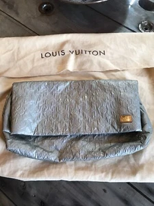LOUIS VUITTON Monogram Limelight GM Perle Silver Clutch Bag Fold Metallic - Picture 1 of 16
