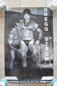 Póster de bar de cuero vintage de hombres gay fetiche Gregg Strom 1988 impresión artística de mazmorra en blanco y negro - Imagen 1 de 6