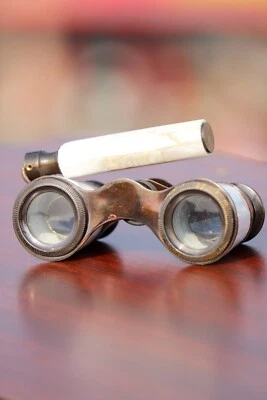 binocular Functional brass opera glasses with mother of pearl-Nautical binocular - Image 1 of 4