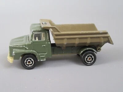 B582 Vintage 1976 Majorette 205 Francia Scania LS 140 Camion Benne Verde 1:100 - Immagine 1 di 4