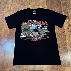 Harley Davidson Canada T-Shirt Mens M Casual Bikers Motorbike USA Banff - Picture 1 of 10