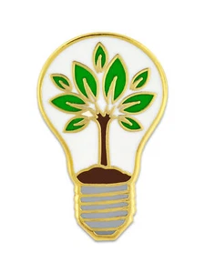 PinMart's Eco-Friendly Light Blub Environmental Awareness Enamel Lapel Pin - Picture 1 of 3