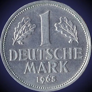 1965 "D" Germany 1 Mark Coin - Picture 1 of 2