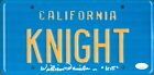 William Daniels Hand Signed Kitt Knight Rider License Plate In Person Jsa Coa