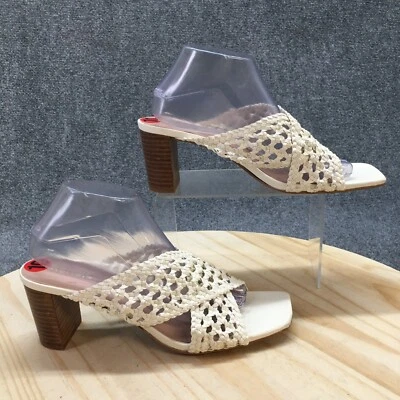 Sandalias Kensie Mujer 10 M Khadija Mule Slides Blanco Imitación Cuero Tacón NUEVAS Foto 1 de 4