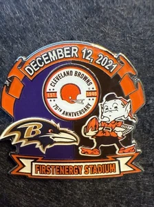 Cleveland Browns vs Baltimore Ravens Game Day Pin 12/12/2021 NFL Football - Picture 1 of 6