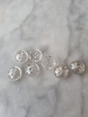 7 Vintage 1950’s Cut Glass Buttons  Made In  Czechoslovakia 4 Hole 10 Cms - Image 1 of 3