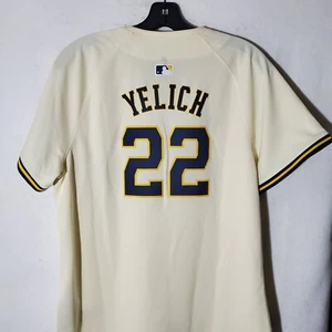 Authentic Christian Yelich Milwaukee Brewers Road Gray Jersey Women's Large NWT - Picture 1 of 12