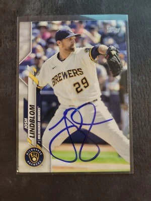 2021 Topps Update Series Josh Lindblom Signed IP Auto Milwaukee Brewers Baseball - Image 1 of 2