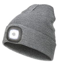 LED Beanie with Light,Unisex USB Rechargeable Hands Free 4 LED Headlamp Cap
