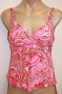 New Ralph Lauren Swimsuit Tankini Top Sz 6 Pink Underwire - Picture 1 of 4