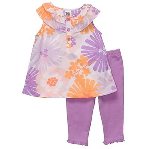 Carter's 2 Piece Floral Tiered Tunic & Leggings Set ~ New With Tags - Picture 1 of 8