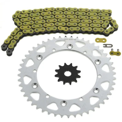 Cadena y piñón amarillo sin junta tórica para Yamaha YZ125 125 1993-1996 12/48 116L Foto 1 de 4