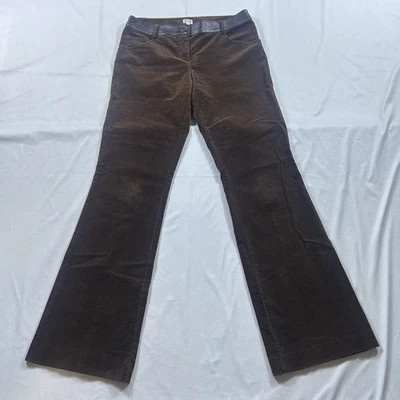 Pantalones acampanados vintage Cache para mujer 8 (32x33) bootcut tiro bajo campanas de terciopelo marrón Foto 1 de 4