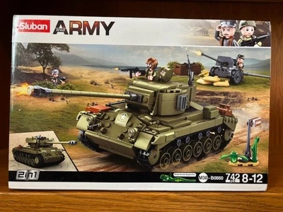Sluban Army B0860 WWII - M26 Pershing Medium Tank, 2 in 1 742 pcs, New in Box - Image 1 of 2