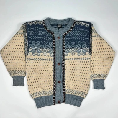 Dale Of Norway Knitted Cardigan Women Small Cream Blue Nordic Fair Aisle Jumper - Image 1 of 4