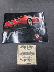 1993 Dodge Viper RT 10 Sales Brochure And Original Newspaper Advertisement - Picture 1 of 8