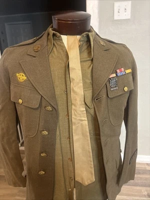 WWII US Army - Class A Dress Jacket 37 R  Sergeant WW2 - Image 1 of 4