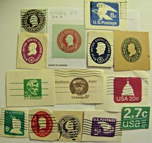US stamps cut squares vintage Lincoln Washington Franklin lot=14; U432 Mint - Picture 1 of 1