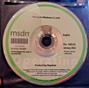 Disco Microsoft MSDN Windows 8.1 X64 5085.01 enero 2014 - INGLÉS - Imagen 1 de 1