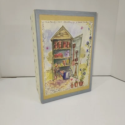 Decorative Storage Box with Lid- 11" L, 7.5" W, 4.5" H Gardening Theme GUC  - Image 1 of 4