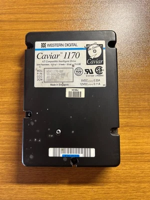 Vintage Western Digital Caviar 1170 - 170MB  IDE Hard Disc Drive für Retro PC's - Bild 1 von 3