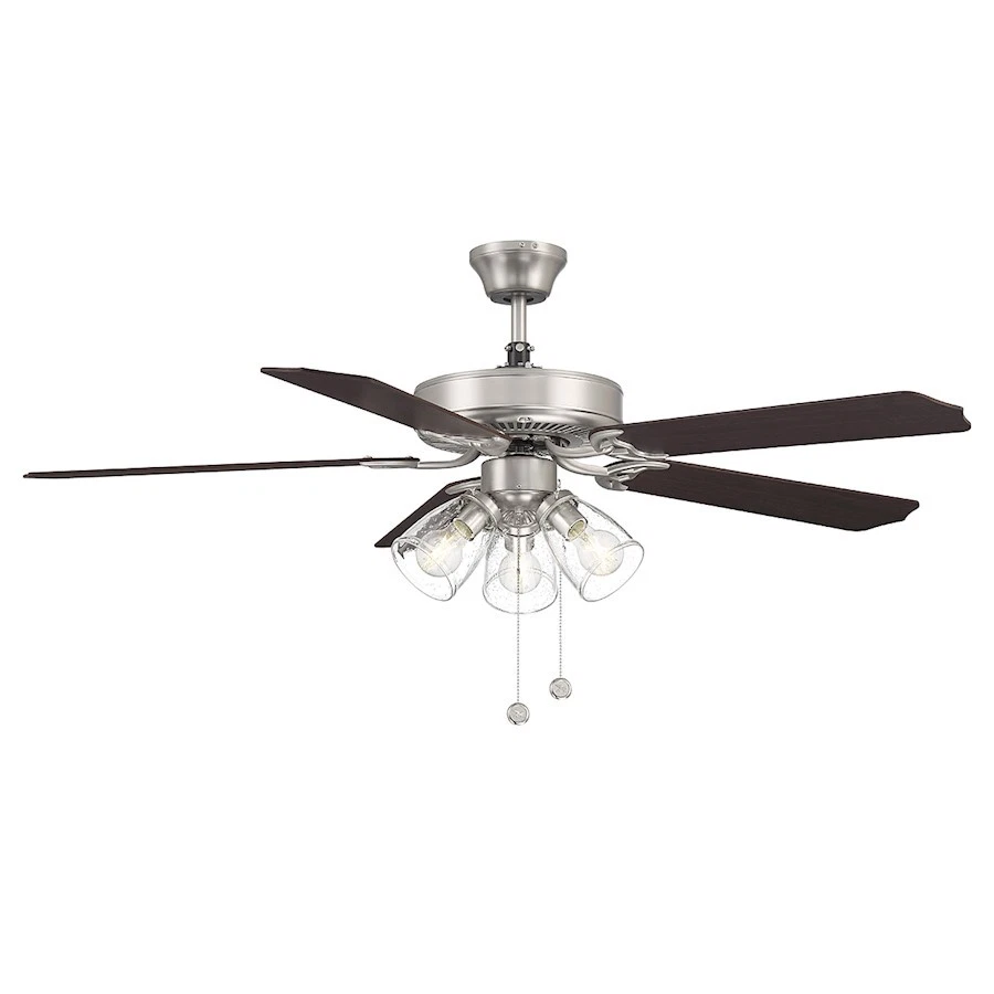 Savoy House 52" 3-Light 27" Ceiling Fan, Brushed Nickel - M2022BNRV - Image 1 of 1