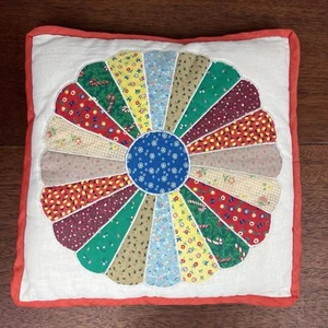 "Almohada hecha a mano colcha de retazos vintage estampados de calicó florales 13" X 13""" - Imagen 1 de 13
