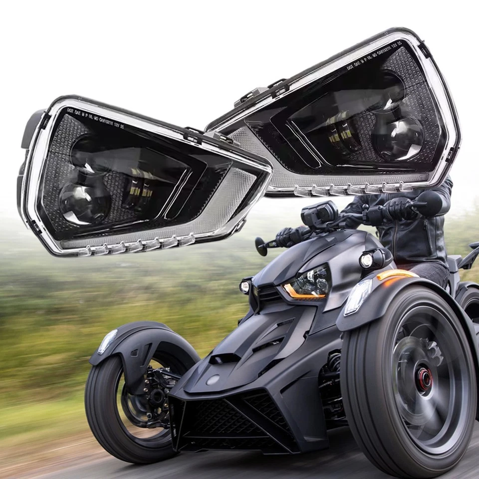 DOT LED Headlight Assembly w/ Turns for 2019-25 Can Am Ryker 600 900 Sport Rally - Bild 1 von 4