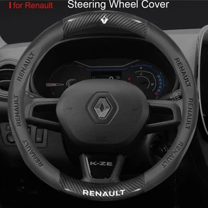 15"Steering Wheel Cover PU Leather+Carbon Fibre For Renault Arkana Austrian - Picture 1 of 12