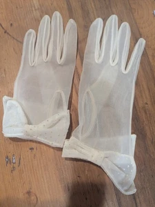 Guantes transparentes lazo sin cordones hasta la muñeca y mangas con cordones de gasa ver fotos - Imagen 1 de 9