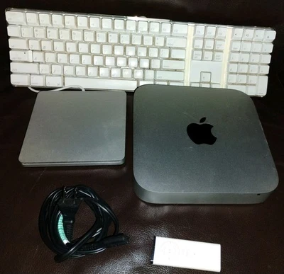 BUNDLE, Apple Mac Mini A1347 1.4Ghz 4GB 500gb, Keyboard, CD/DVD Drive & Remote  - Image 1 of 4