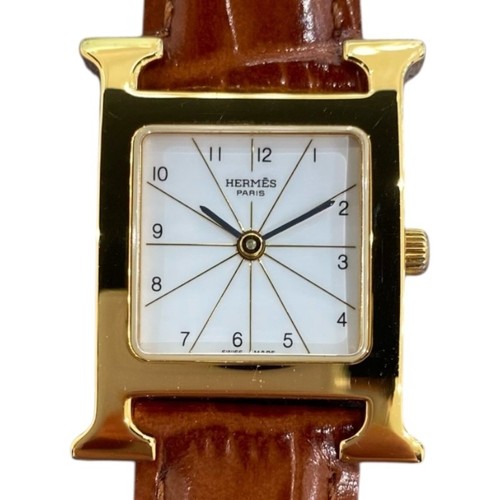 HERMÈS HERMES HH1.201 H OROLOGIO DA POLSO DONNA BIANCO GP SS QUADRANTE QUADRATO SWISS MADE