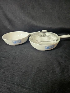 2 Small Corning Ware Amana Radarange Browning Skillets (Includes 1 Lid) - Picture 1 of 7