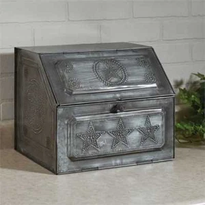 Galvanized Tin Punched Star Bread Box by Park Designs - Picture 1 of 2