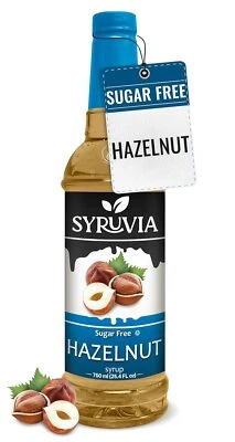 Syruvia Sugar Free Hazelnut Syrup 25.4 fl oz, Perfect for Coffee & More