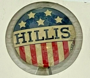 Vintage HILLIS IN GOVERNOR 1940 Pinback Political Election Campaign Pin Button - Picture 1 of 3