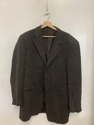 Blazer de tweed tejido verde Armani Collezioni de colección hecho en Italia 42L Foto 1 de 4