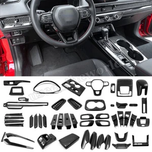 Cubierta de accesorios interiores de fibra de carbono para Honda Civic 2022 2023 2024 2025 - Imagen 1 de 60