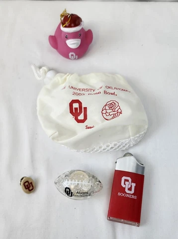 VTG OU Oklahoma University Sooners Memorabilia Pin Rubber Duck Light Up Football Cover