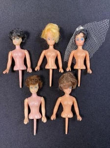 VINTAGE BARBIE PETITES BY WILTON CAKE TOPPERS RETRO COLLECTIBLE SET OF 5 RARE! - Picture 1 of 12