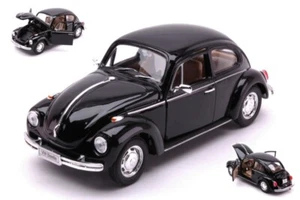 MODELLINO AUTO EPOCA STATICO WELLY VW MAGGIOLINO BEETLE 1968 NERO SCALA 1:24 - Foto 1 di 1