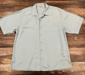 Tommy Bahama Turquoise blue Silk Short Sleeve Shirt Size XLarge - Picture 1 of 3