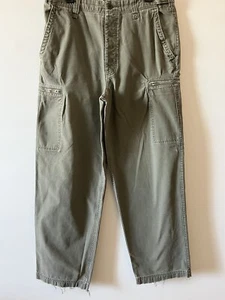 Abercrombie & Fitch Men's Vtg Olive Drab Green Cargo Pants Button Fly 32x31 - Picture 1 of 6