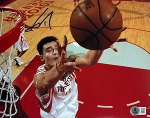 FOTO 8x10 firmada por Yao Ming autografiada de los Houston Rockets Beckett Bas Testigo certificado de autenticidad - Imagen 1 de 1