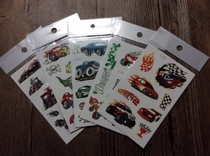 5x Racing Car Monster Truck Temporary Kids Tattoos Grow In Dark Party Favours - Picture 1 of 6