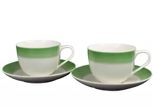 VILLEROY & BOCH Colorful Life Set di tazze e piattini da tè/caffè verde mela/2 nuovi - Foto 1 di 6